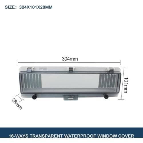 16 WAYS Circuit Breaker Transparent Waterproof Box Window Distribution Box Protect Window Cover Monitor Observation Window Ip67