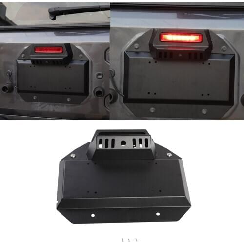 For Jeep Wrangler JL JLU 2018 2019 2020 2021 2022 Car Tailgate Exhaust License Plate Decoration Exterior Accessory Iron Black