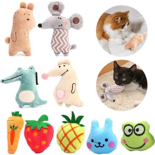 Pet Cat Toy Cute Plush Animal for Kitten Mint Teaser Play Interactive Toys Chewing Agility Training Dog Toys Pet Supplies