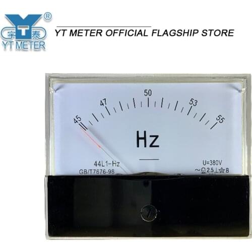 44l1 AC frequency meter 45-55Hz 100V 110V 220V 380V pointer frequency meter 50Hz 80 * 100mm voltmeter measuring line frequency i