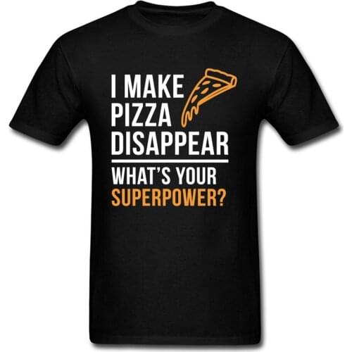 WHATS YOUR SUPERPOWER? T-shirt Men Funny Tshirt Pizza Lover T Shirts Letter Printed Clothes Students Tops Tees Custom Cotton