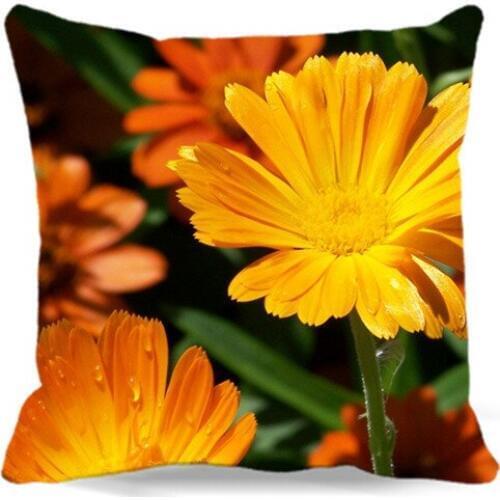 Square Cotton polyester Waist Pillow Case Cushion covers for Home car sofa hotel 2017 Fashion 9 style Yellow Peony flowers