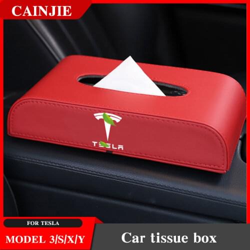 For Tesla Model 3 Accessories 2021 Model Y multi-function Car tissue box For Model Three Tesla 3 Paper box