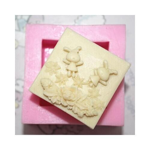 Handmade Soap Silicone Mold Candle Molds Polymer Clay lovely rabbit