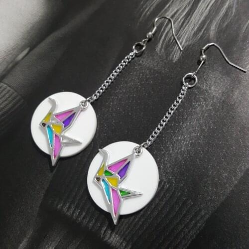 New Design Fashion colorful Crane Long Drop Earrings for women exquisite Chain Party Earrings Jewelry Gift E18115