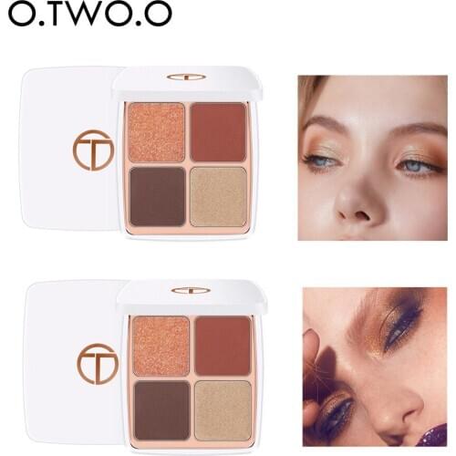 O.TWO.O Morocco Eyeshadow Palette 4 Colors Shimmer Glitter Eye Shadow Palettes Waterproof Eyes Makeup Eyeshadows With Mirror