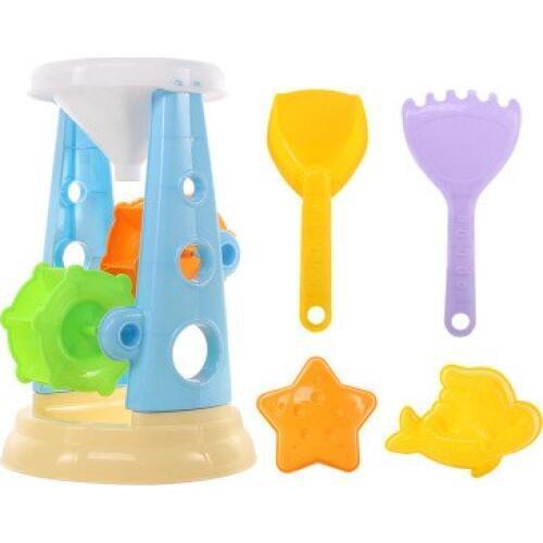 Wholesale childrens beach toy combination Funnel + shovel + abrasive tools a total of 5 items Boys and girls outdoor activities