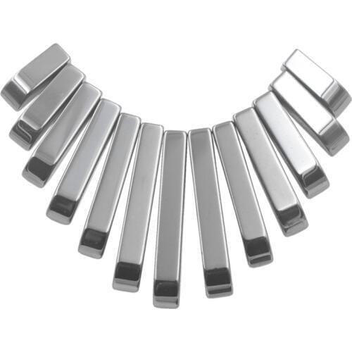 Charms Natural Hematite Stone Gem Pendant for DIY Necklace Black Retangle Stick Pendant Set Female Women Jewelry Part Craft A890