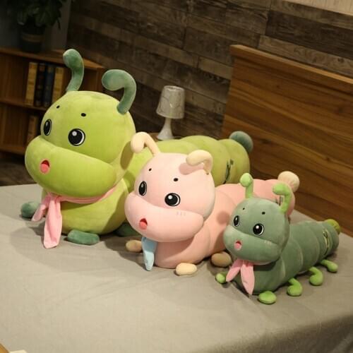 Hot High Quality Caterpillars Plush Toys Colorful Caterpillars Large Sleeping Stuffed Sofa Pillows Girls Gifts Birthday Presents
