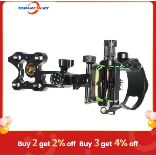 Archery Compound hunting Bow Sight 5-Pin Fiber Optics Bow Sight General Long Short Rod Tuning Sight