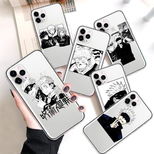 Clear Phone Case for IPhone 11 12 X XR XS Pro MAX SE 6 6S 7 8 Plus Shockproof TPU Jujutsu Kaisen Anime Phone Shell Case Coque