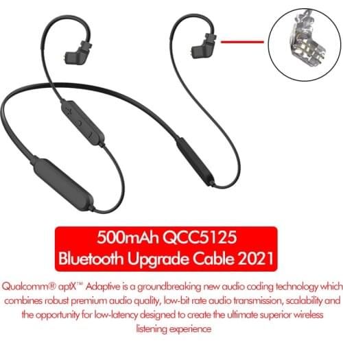 QCC5125 Bluetooth Upgrade Cable 2021 500mAh for KZ ZS10 PRO HIFI Headset Hybrid In Ear Earphone Sport Noise Canceling ZSN PRO