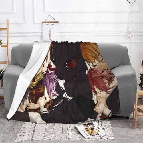 Diabolik Lovers Blanket Fleece Decoration Vampire Portable Ultra-Soft Throw Blanket for Bedding Car Rug Piece