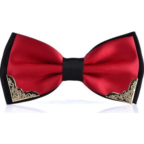 Luxury Boutique Metal Head Bow Ties for Men Women Butterfly Pink Bow Tie Men Wedding Necktie Blue Bowtie Gravata Cravatta