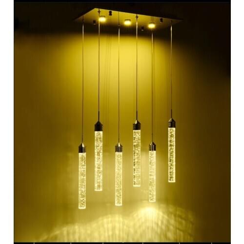 Regal Modern Chandelier Led Restaurant Lamp Bubble Column Crystal Lamp Lighting Lamp Personality Bar Dining Room luminaria