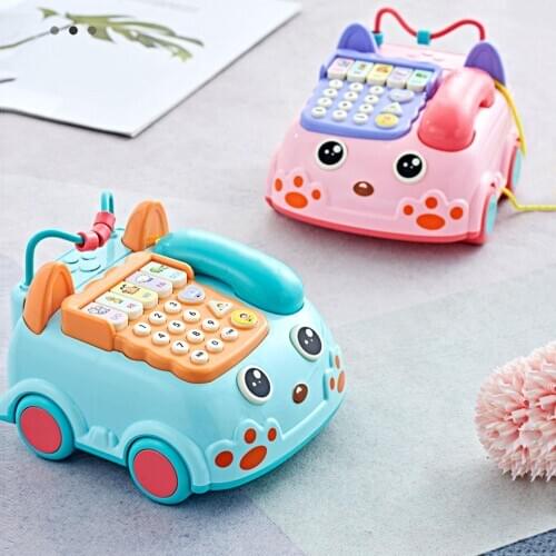 Over 3 Years Old Kids Cartoon Car Phone Sound Light Whack A Hamster Game Toy