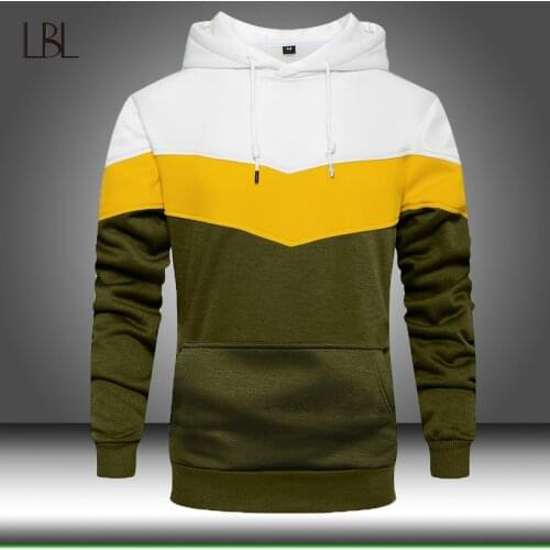 Patchwork Hoody Men Sweatshirt Casual Hip Hop Streetwear Loose Hoodies Mens Hoodie Pullover 2021 New Autumn Tracksuit Clothing