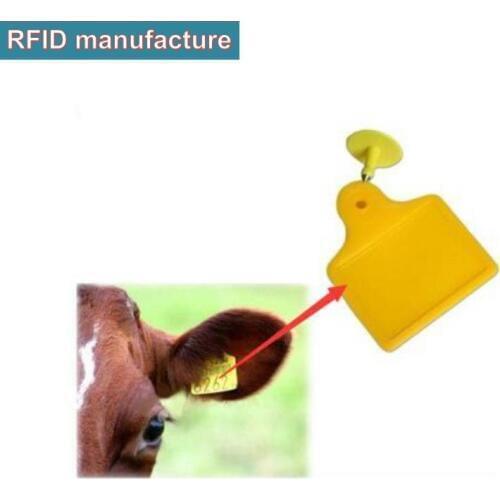 840-960mhz rfid uhf tag epc gen2 rfid animal ear tag work for intergrated reader to automatic track on farm animal tracking