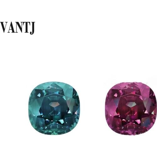 VANTJ Lab Grown Alexandrite Loose Gemstone Cuhion Heart Cut for Silver or Gold Mounting Diy Fine Jewelry Wonem Gigt