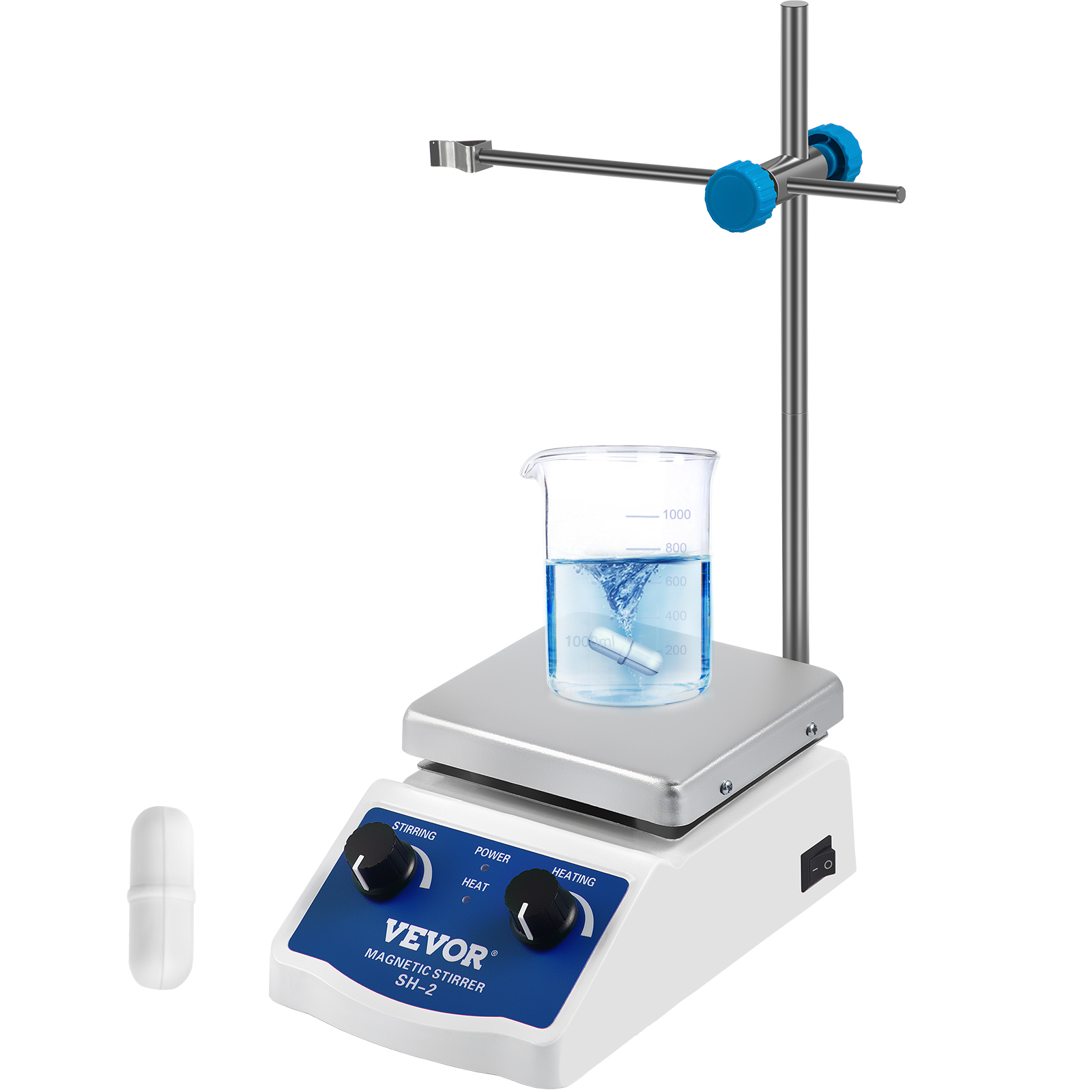 VEVOR 1000ML 3000ML Electric Magnetic Stirrer Hot Plate Vortex Mixer Shaker With Stir Bar Medical Bioloicgal Chemical Laboratory