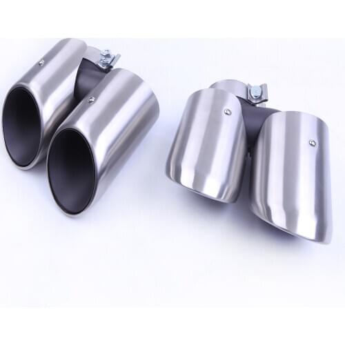 Wotefusi 1 Pair Brushed Silver Exhaust Pipes Tail Tips for Porsche Macan 2.0T 2019 [QPA664]