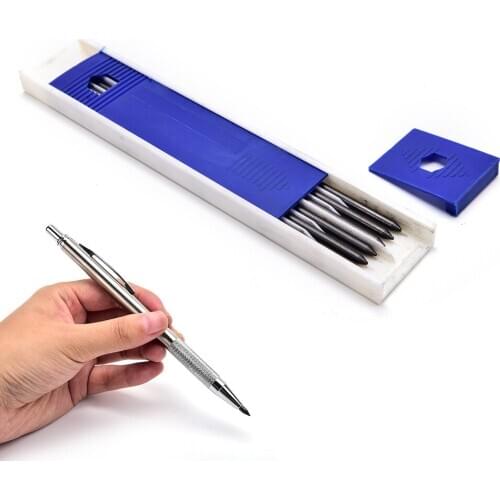 1set Metal Automatic Pencil Silver Mechanical Pens For Kids Writing Gift Student School Stationary 3mm