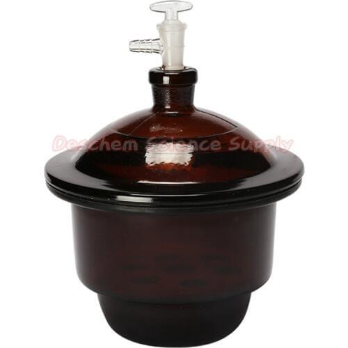 150mm,Amber Brown Glass Vacuum Desiccator Jar,ID=15CM Lab Dryer,W/Lid And Valve