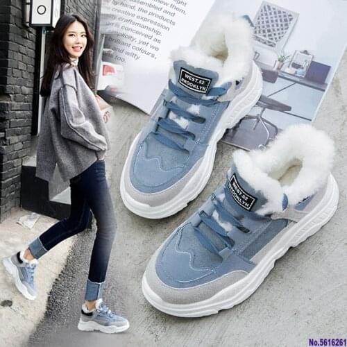 2020 Shoes Winter Warm Platform Woman Snow Boots Plush Female Casual Sneakers Faux Suede Leather Female Snowboots Warm Shoes Fur