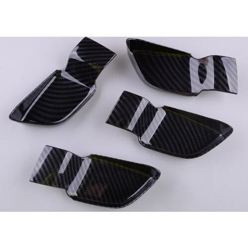 4pcs/set ABS Plastic Carbon Fiber Look Black Inner Door Pull Handle Bowl Cover Trim Fit For Hyundai Sonata 10th 2020 2021