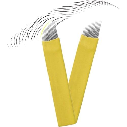 500 Pcs 0.2mm 11/12/14/21 Needles For Manual Pen Semi Permanent Makeup Manual Microblading Eyebrow Pen Needles