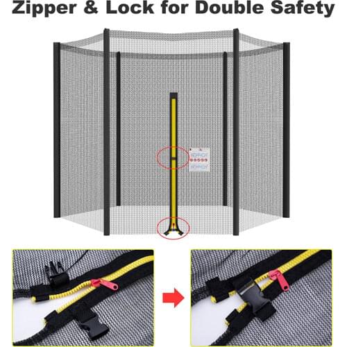 6/8/10/12Feet Trampoline Replacement Net Fence Enclosure Anti-fall Safety Mesh Netting Suit Jumping Pad Fitiness Accessories