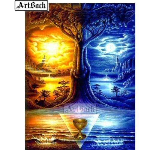 Full square / round drill landscape tree 5d diamond painting rhinestone diy 3d diamond embroidery abstract diamond mosaic crafts