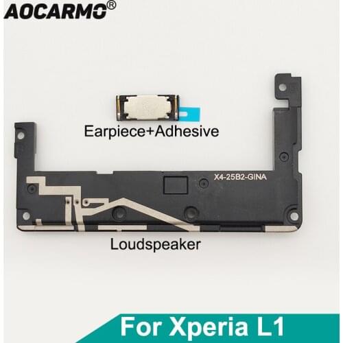 Aocarmo For Sony Xperia L1 G3311 G3312 G3313 Top Ear Speaker Earpiece With Adhesive Bottom Loudspeaker Assembly
