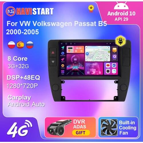 Car Radio For VW Volkswagen Passat B5 2000-2005 Auto Multimedia Stereo Video Player Navigation GPS Carplay 4G WIFI DSP No 2 Din