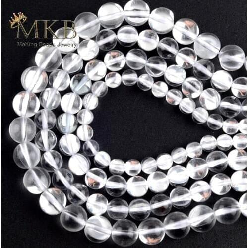 Natural Round Smooth White Moonstone Beads For Jewelry Making 6-12mm Space Loose Beads DIY Bracelets Jewellery Strand 15"