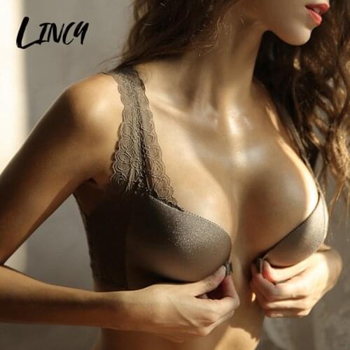 Sexy Lace Wireless Front Closure Bras For Women Sexy Lingerie Comfort Push Up AB Cups Bra Adjusted Bralette