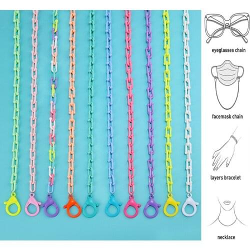 Fashion Eyeglasses Chain Candy-color Mask Lanyard Holder Simple Sungalss Reading Glasses Chain Neck Strap Jewelry Gift For Women