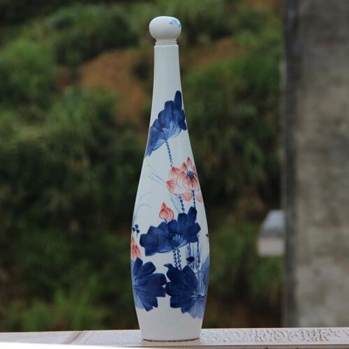 Jingdezhen hand painted temple jar vase ceramic porcelain antique lotus pattern