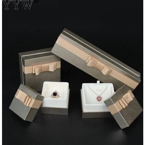 Square/Rectangle Jewelry Organizer Box For Earrings Necklace Bracelet Display Gift Box Packaging Leatherette Cardboard Boxes