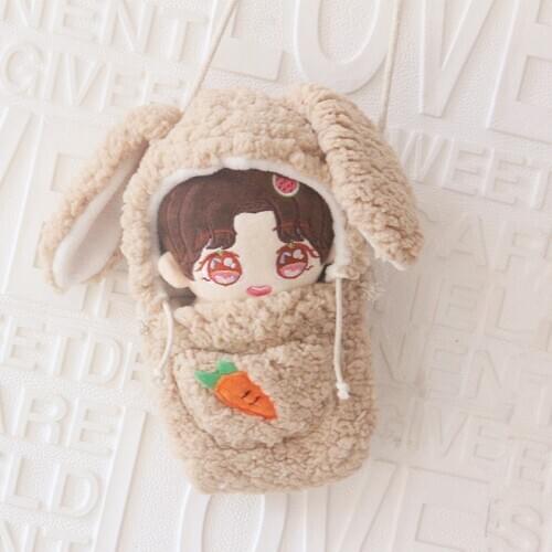20cm Star doll Carried out hold plush dolls One Shoulder Messenger Bag cute Rabbit shaped Doll accessories can hold 20 cm doll