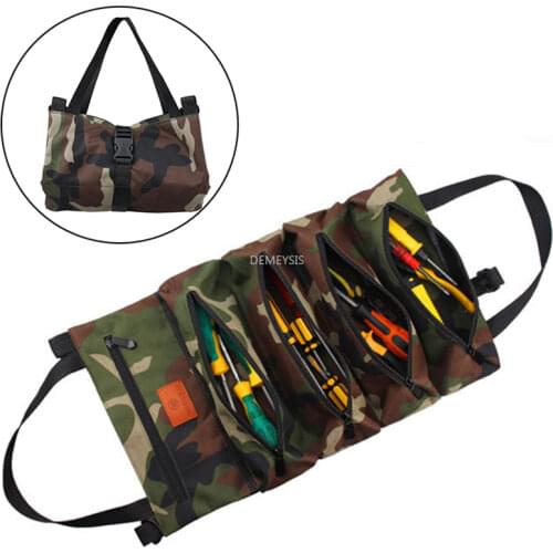Tactical Car Seat Back Storage Molle Tool Roll Up Bags Military Cs Hanging Portable Camouflage Wrench Screwdriver Carrier Pouch