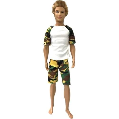 NK 1x Handmade Mens Casual Camouflage Clothes Outfit Daily Wear Accessories Clothes For Barbie Ken Doll Baby Toys 07A 5X
