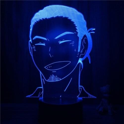 Haikyuu Asahi Azumane Smile LED NightLight 7 Colors Touch Table Decor Night Light Gift Model 3D Lamp Action Figure