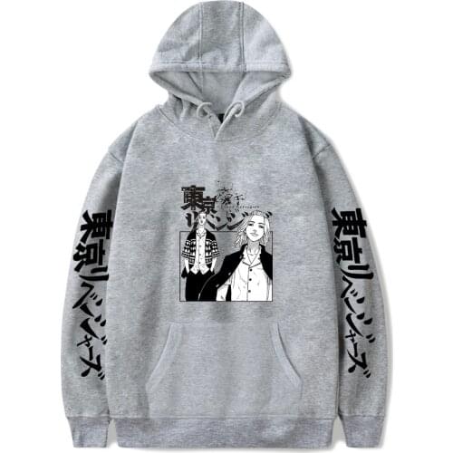 The Newest Hooded Anime Tokyo Revengers Hoodies Men Women Sweatshirts Unisex Tracksuits Fashion Autumn Boys Girls Gray Pullovers