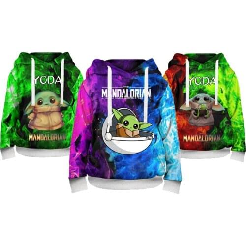 Disney Baby Yoda Outfit Tops Teen Clothes Pullover Boy Hoodies for Girls Kids Parents Cool Streetwear Men Women 3d Hoody