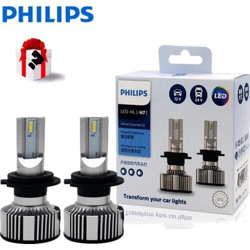 Philips Ultinon Essential G2 H7 LED Lamp Headlight Bulb 6500K Car Motorcycle Fog Lamp 12V 24V Compatibility 20W