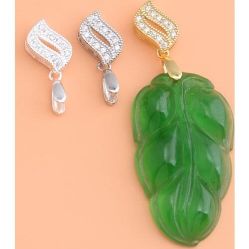 S925 sterling silver pendant accessories jade jade crystal pendant melon seed buckle clip buckle handmade DIY pendant buckle