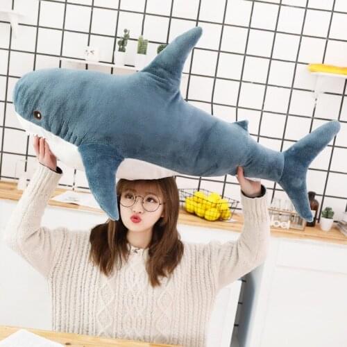 Lovely Big Shark Soft Plush Toy Dolls Stuffed Animal Pillow Bedroom Sofa Decoration lush Toy Pillow Appease Cushion Gift