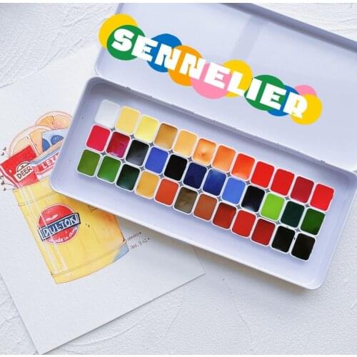 Sennelier 24 36 colors 0.8ml watercolor trial aliquot School Supplies Acuarelas