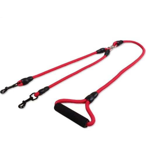 145 cm lengthened leash, double dog leash, lead rope non-tangled nylon leash, small and medium-sized dogs 4 colors